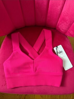 ALO Yoga Hot Pink Emulate Sports Bra